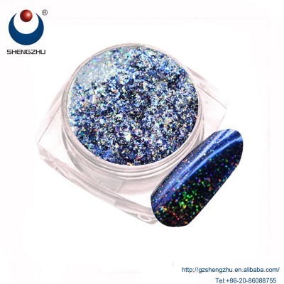 Iridescent  holographic glitter pigment powder for nail art