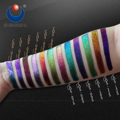 Cosmetic grade chameleon pigments for eyeshadow