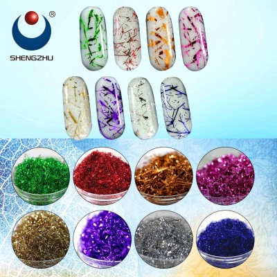 Sheng Zhu New arrival Platinum silk color foil nails art Aluminum pigment flakes