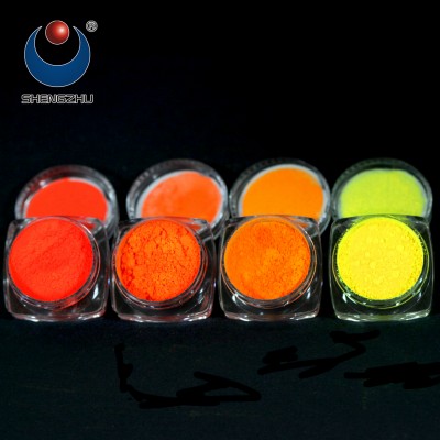 Phosphorescent UV reactive Neon glow fluorescent pigment powder for eyeshadow