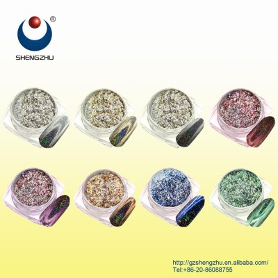 Multi color iridescent  holographic glitter pigment powder for nail art