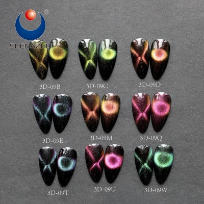 3D 9D Cat Eyes Pigment Powder for nail gel polish