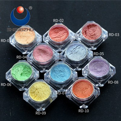 Cosmetic rainbow effect eye shadow pigment powder